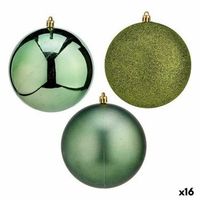 set de bolas de navidad verde plastico 10 x 11 x 10 cm 16 unidades