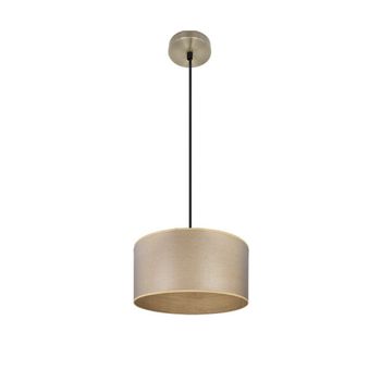 Colgante tania 1xe27 cuero/madera clara regx30x30 cm
