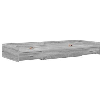 Cama Con Almacenamiento Con Cabecera Gris Sonoma 75 X 190 Cm