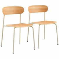 juego de 2 sillas de madera beige