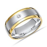 anillo plata mate bordes pulidos circonitas