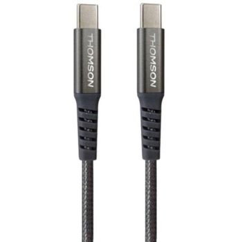 Cable Thomson USB-C a USB-C 100W 1,5 m Nylon Trenzado Gris