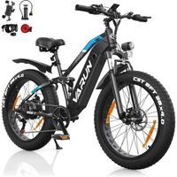 bicicleta electrica de montana varun s26-1 neumaticos anchos de 26 bateria de 48 v y 18 ah color negro
