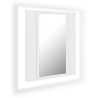 armario espejo de bano con luz led madera blanco 40x12x45 cm
