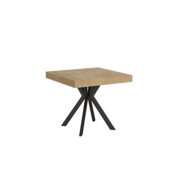 Mesa Extensible 90x90/194 Cm Dolcezza Roble Natural Patas Antracita