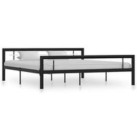 estructura de cama sin colchon metal blanco y negro 180x200 cm vidaxl