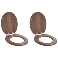 asiento de inodoro de cierre suave 2 uds marron 44 x 38 cm vidaxl