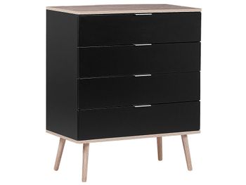 Cómoda de 4 cajones  negro