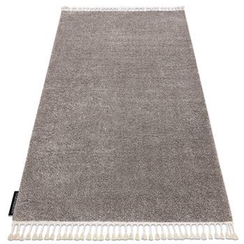 Alfombra Berber 9000 Marrón Franjas Bereber Marroquí Shaggy 200x290 Cm