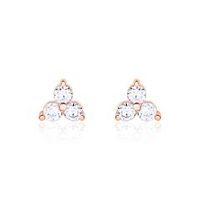 pendientes de circonita plata 925 bano de oro rosa