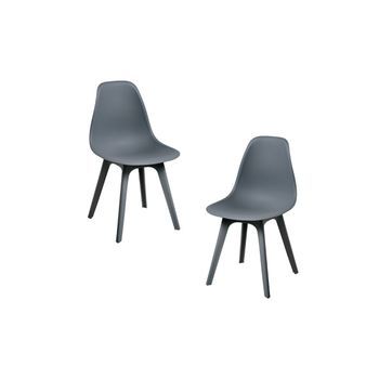 Pack 2 Sillas Kelen Suprym De Polipropileno 82*46.50*39 Cm - Gris Oscuro