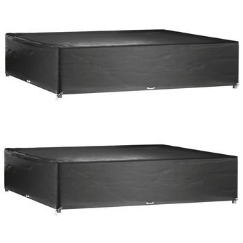 Fundas Muebles De Jardín 2 Uds | Cubiertas Muebles Jardín 16 Ojales Cuadrado 240x240x55 Cm Cfw25639