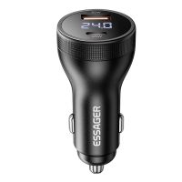 mensaje es-cc17 100w 2-puerto usb pd adaptador de cargador de coche con usb-atype-c pd30 qc30 afc fcp scp pps vooc ca