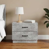 armario de noche - mueble para dormitorio - madera de ingenieria - gris hormigon 62x345x445cm