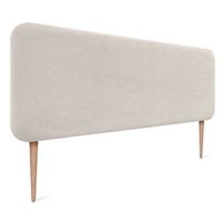 dhome cabecero tapizado en pana con patas redondeado para pared acusticos cabeceros absorbentes cabezal cama dormitorio blanco hueso 160cm