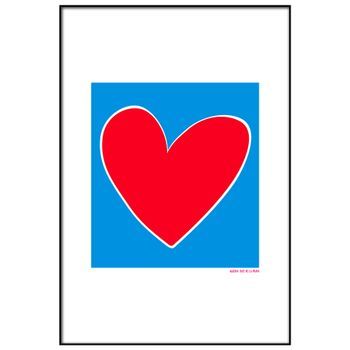 Panorama Cuadro Metacrilato Enmarcado Agatha Ruiz De La Prada Corazón Fondo Azul 50x70 Cm