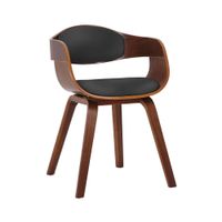 silla de madera con asiento en simil cuero nogalnegro
