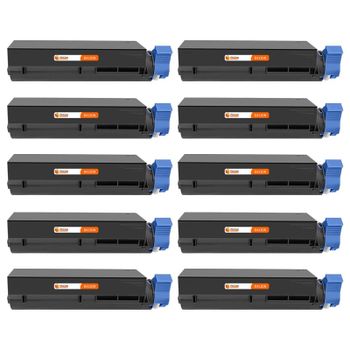 PcCom Essential OKI B432/B512/MB492/MB562/45807111 Tóner Compatible Negro Pack 10