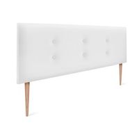 cabecero de polipiel con 2 hileras de botones 160x105cm con patas camas 150160 - blanco