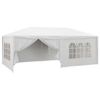 outsunny carpa de jardin 6x3 m con 4 ventanas 2 puertas con cremallera blanco