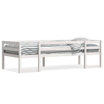 Cama Infantil | Cama Para Niños | Estructura De Cama Para Niños Madera De Pino Blanco 90x190 Cm