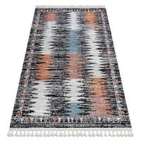 alfombra moderna belle br23a negro  rosado franjas 140x190 cm