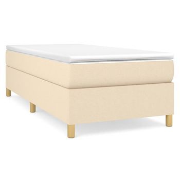 Cama Tapizada 203x100x35 Cm Tejido - Crema