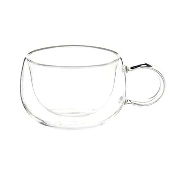 Taza de vidrio transparente de doble pared