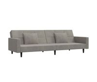 vidaxl sofa cama de 2 plazas con dos almohadas terciopelo gris claro