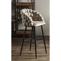 taburete bar nimpha terciopelo beige 54x45x109 cms