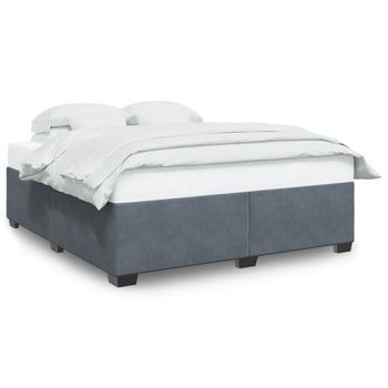 Cama De Matrimonio | Cama De Adulto | Estructura De Cama Sin Colchón Terciopelo Gris Oscuro 180x200cm