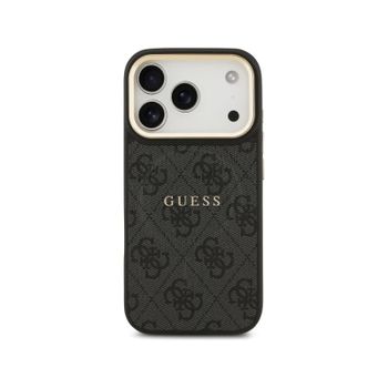Guess Funda Para Iphone 17 Pro – Carcasa De Polipiel Negra Con Magsafe Y Logo Clásico, Diseño Elegante Y Ajuste Preciso