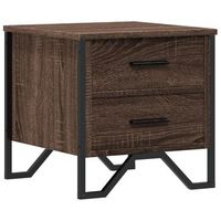 mesita de noche  mesilla de noche madera de ingenieria marron roble 40x41x40 cm
