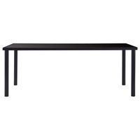 mesa de comedor  mesa de cena de vidrio templado negro 200x100x75 cm