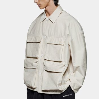 MKI MIYUKI ZOKU Washed Box Cotton-Blend Overshirt - S