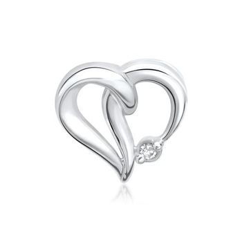14 quilates oro blanco colgante corazón diamante 0,0085 ct.