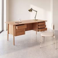 escritorio de roble macizo con 6 cajones