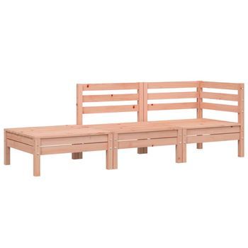 Sofá De Jardín De 3 Plazas | Sofá De Exterior Madera Maciza De Abeto Douglas