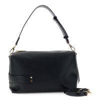 bolso de hombro efecto piel granulada con presilla de tpu y logotipo black