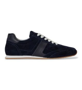 Lauren Ralph Lauren para mujer. 802P15837005 Zapatillas Dani de ante y piel marino (37), Plano, Cordones, Casual