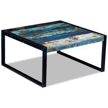 Mesa De Centro 80x80x40 Cm Madera - Multicolor