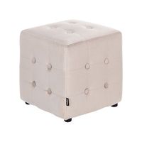 puf cubo reposapies capitone dormitorio sala de estar terciopelo beige claro wisconsin