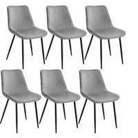 sillas de comedor monroe aterciopeladas - juego de 6 tectake
