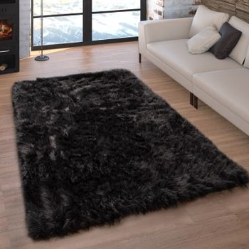 Alfombra de pelo largo Playara negro 40x60 cm