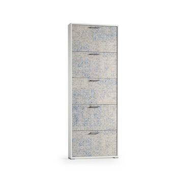 Mueble Zapatero Blanco Que Ahorra Espacio Con Frente Decorado Leizu