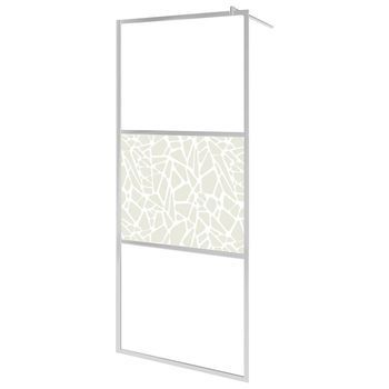 Mampara De Ducha Accesible Vidrio Esg Diseño Piedras 140x195 Cm Vidaxl