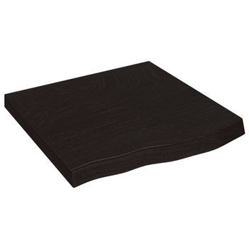 Tablero Mesa Madera Roble Tratada Marrón Oscuro 60x60x(2-6) Cm Vidaxl