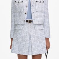 self-portrait boucle mini skirt - uk 6