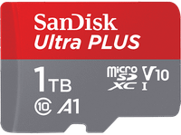 tarjeta micro sdxc - sandisk ultra plus 1 tb 160 mbs uhs-i v10 a1 c10 adaptador sd multicolor