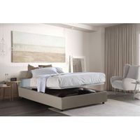 talamo italia cama individual y media con contenedor silvia sommier made in italy cama con revestimiento de cuero ecologico apertura frontal apta para colchon de 120x190 cm taupe